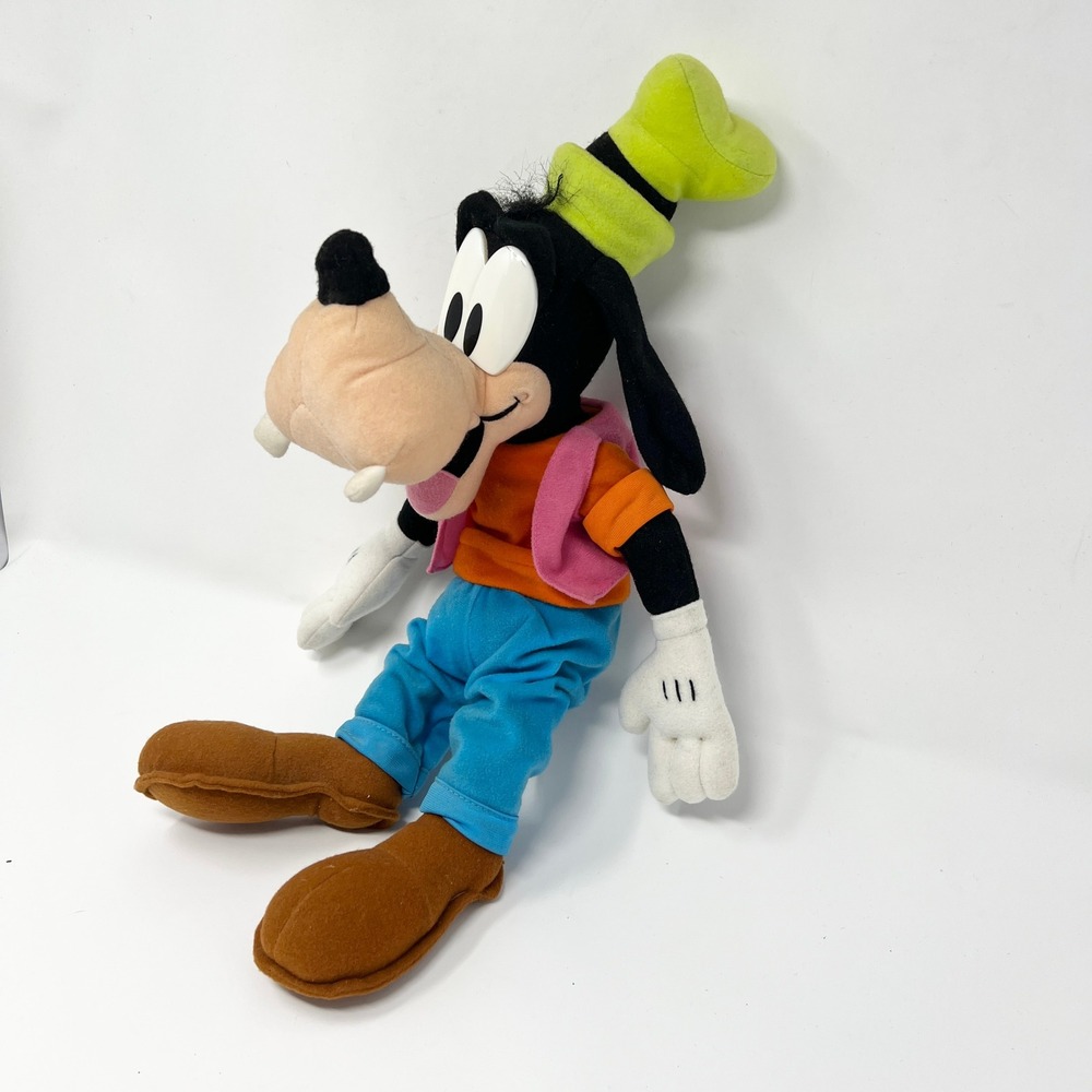 Disney Goofy Plush Stuffed Classic Character 18 Inch Tall‎ Pink Vest Vintage